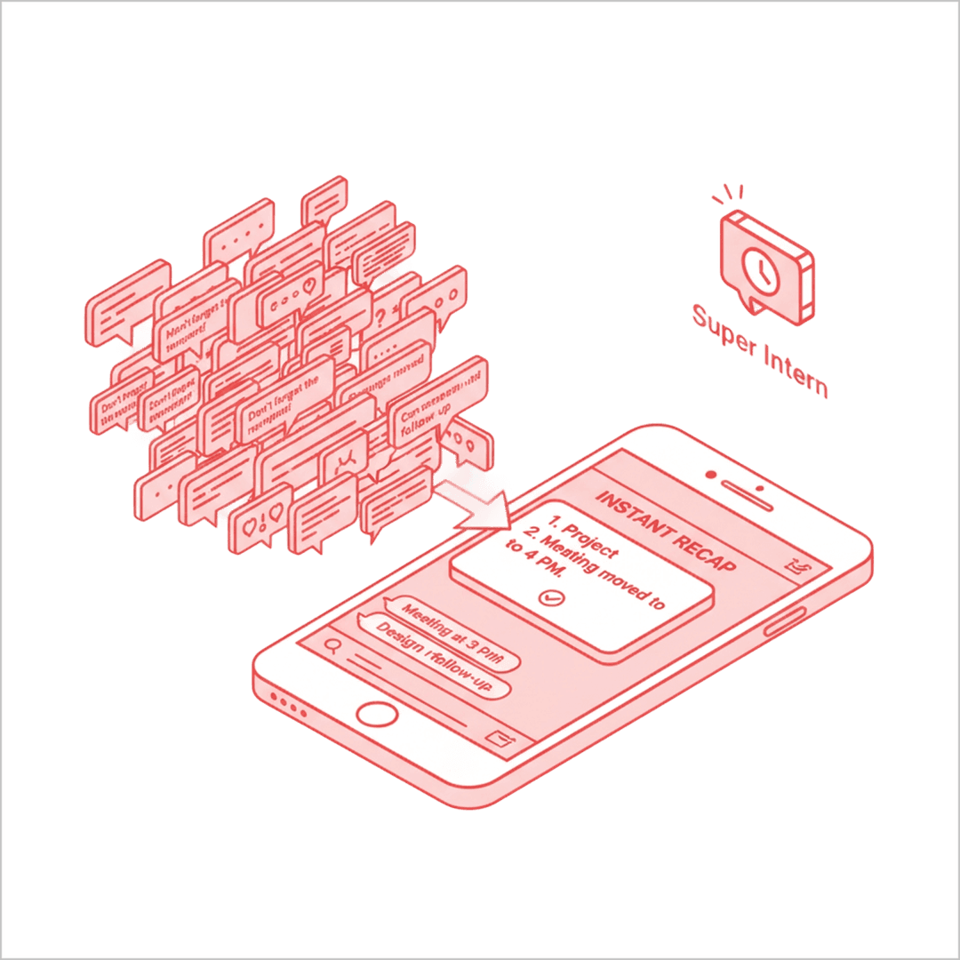 Summarize Chat: Instant Recap for Busy Groups Illustration